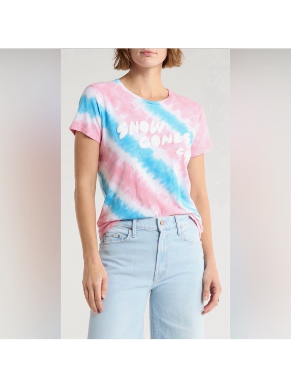 MOTHER Tie-Dye 'Snow Cones' Tee - Blue and Pink | XS | NWT